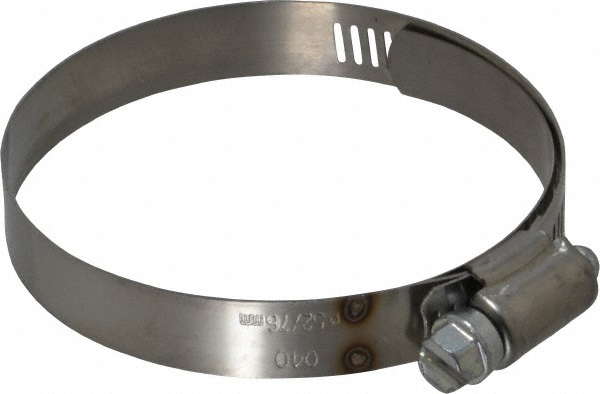 Made in USA Worm Gear Clamp: SAE 40, 2-1/16 to 3" Dia, Stainless Steel Band - 62040H BW