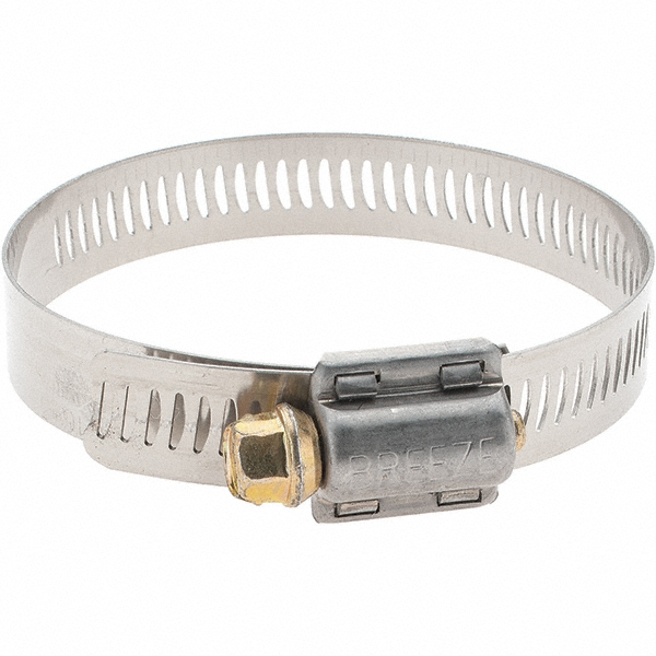 Made in USA Worm Gear Clamp: SAE 40, 2-1/16 to 3" Dia, Stainless Steel Band - 62040H BW