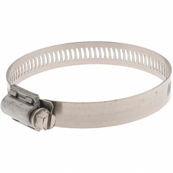 Made in USA Worm Gear Clamp: SAE 40, 2-1/16 to 3" Dia, Stainless Steel Band - 62040H BW