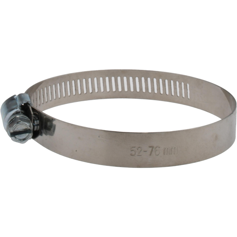 Made in USA Worm Gear Clamp: SAE 40, 2-1/16 to 3" Dia, Stainless Steel Band - 62040H BW