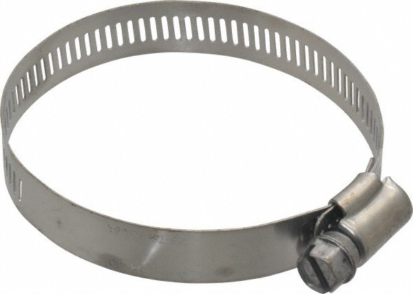 Made in USA Worm Gear Clamp: SAE 40, 2-1/16 to 3" Dia, Stainless Steel Band - 62040H BW