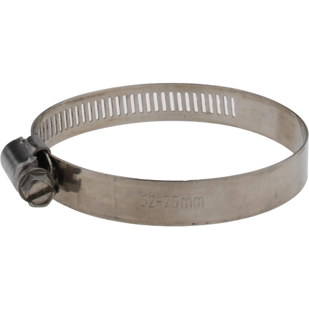 Made in USA Worm Gear Clamp: SAE 40, 2-1/16 to 3" Dia, Stainless Steel Band - 62040H BW