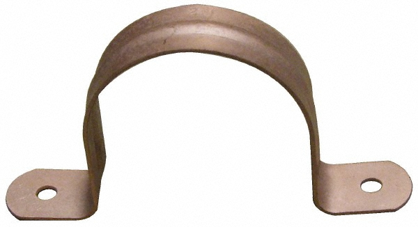 Empire Pipe, Conduit or Tube Strap: 2" Pipe, 2-1/8" Tube, Carbon Steel, Copper Finish, 2 Mount Holes - 231CT0200PK10
