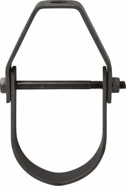 Empire Adjustable Clevis Hanger: 2-1/2" Pipe, 1/2" Rod, Carbon Steel, Plain Finish - 11B0250