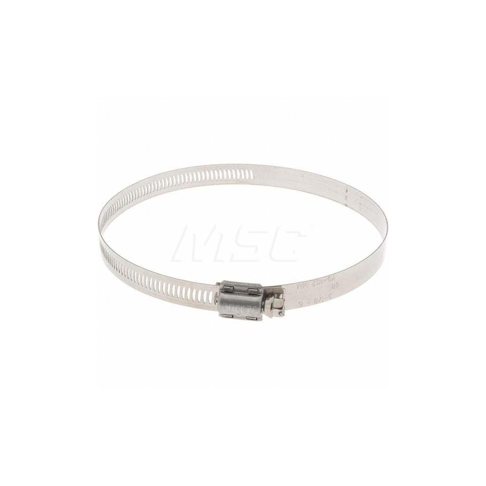 Made in USA Worm Gear Clamp: SAE 88, 3-1/8 to 6" Dia, Stainless Steel Band - 64088H BW