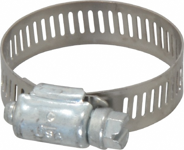 IDEAL TRIDON Worm Gear Clamp: SAE 20, 3/4 to 1-3/4" Dia, Stainless Steel Band - 630040020051