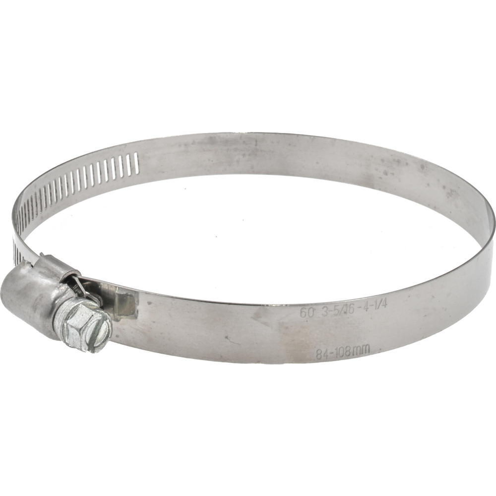 IDEAL TRIDON Worm Gear Clamp: SAE 60, 2-1/4 to 4-1/4" Dia, Stainless Steel Band - 5060051