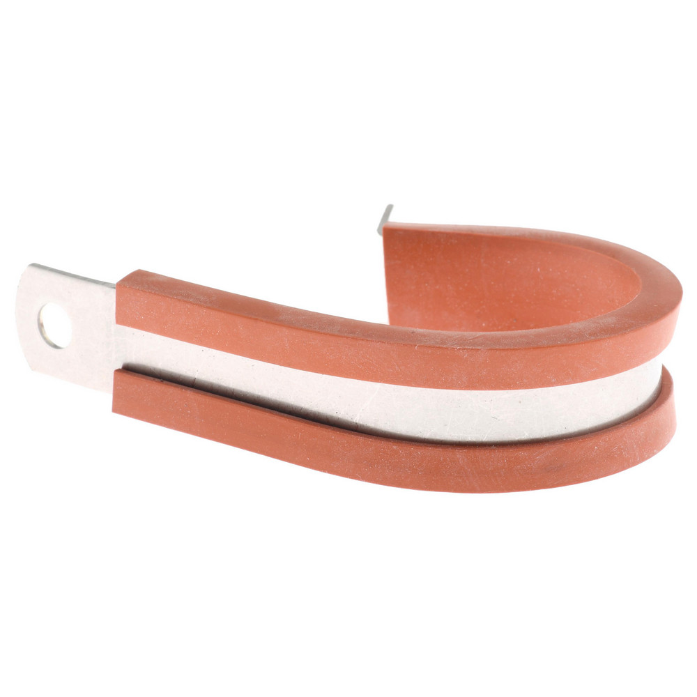 Made in USA Cushion Clamp: 2" Pipe, Stainless Steel, Red - STAR-SS-32HT