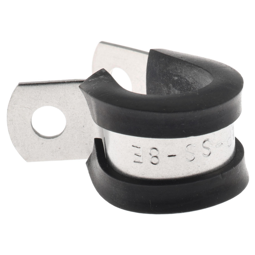 Made in USA Cushion Clamp: 2" Pipe, Stainless Steel, Red - STAR-SS-32HT