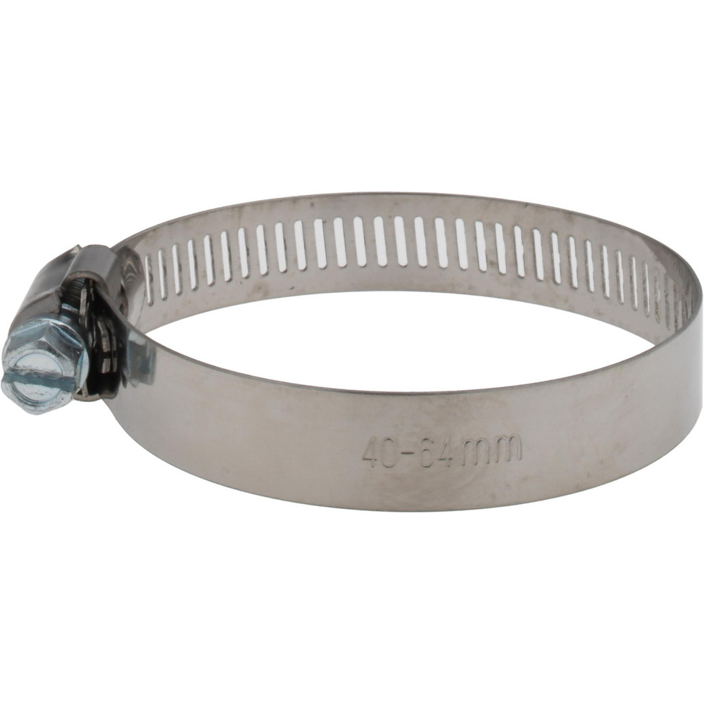 IDEAL TRIDON Worm Gear Clamp: SAE 32, 1-1/2 to 2-1/2" Dia, Stainless Steel Band - 5032051