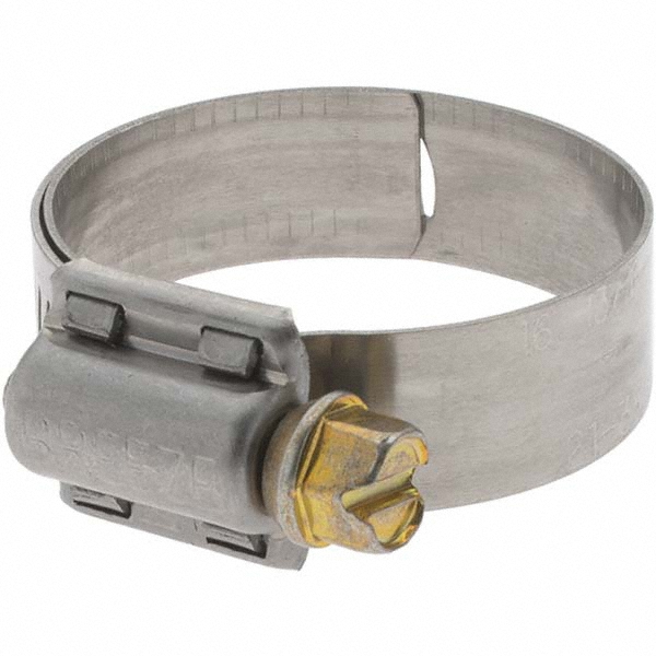 Made in USA Worm Gear Clamp: SAE 60, 3-5/16 to 4-1/4" Dia, Stainless Steel Band - 9260 BW