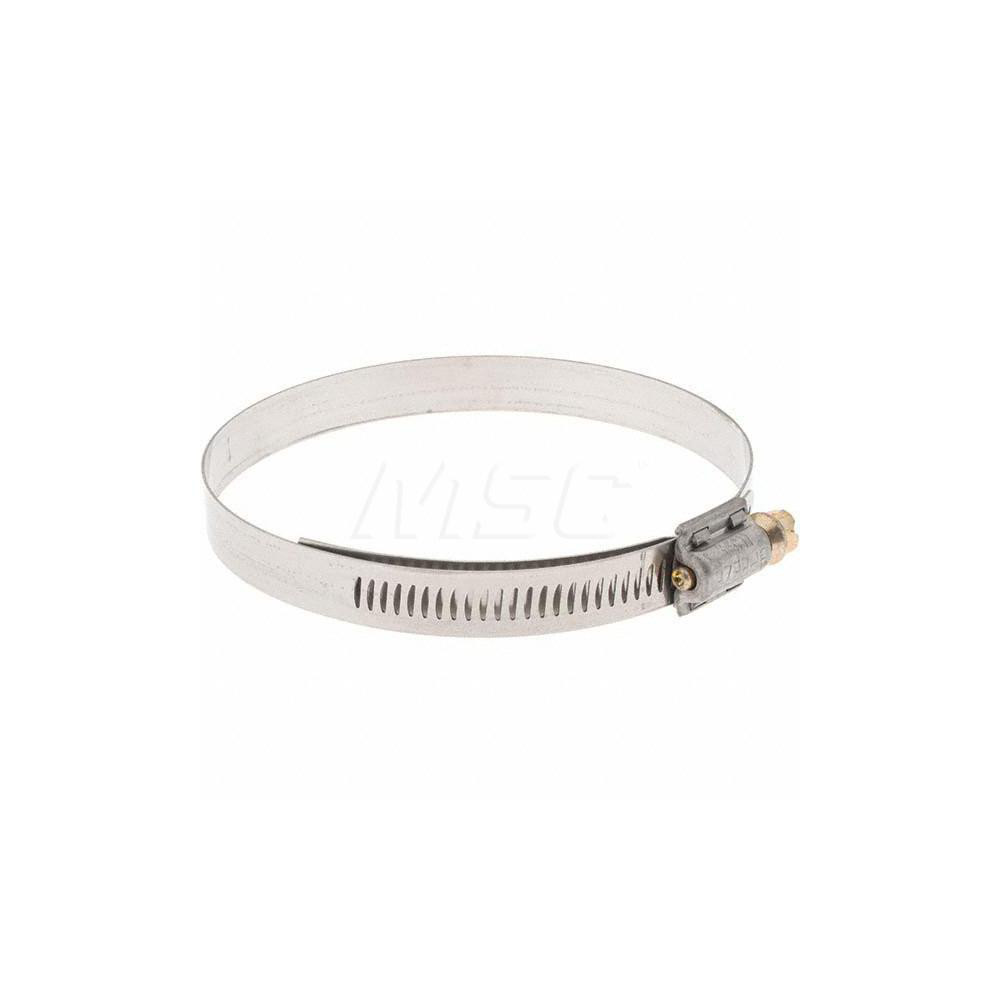 Made in USA Worm Gear Clamp: SAE 60, 3-5/16 to 4-1/4" Dia, Stainless Steel Band - 9260 BW