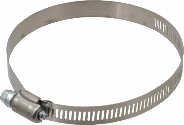 Made in USA Worm Gear Clamp: SAE 60, 3-5/16 to 4-1/4" Dia, Stainless Steel Band - 9260 BW
