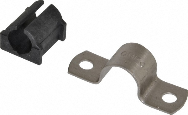 ZSI Tube Strap with Cushion: 3/8" Tube, Stainless Steel, 2 Mount Holes - 006MS008