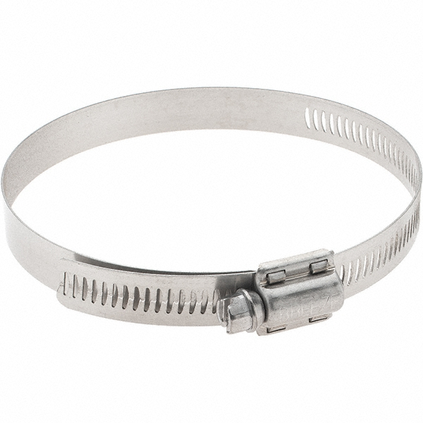 IDEAL TRIDON Worm Gear Clamp: SAE 64, 2-1/2 to 4-1/2" Dia, Stainless Steel Band - 5Y06451