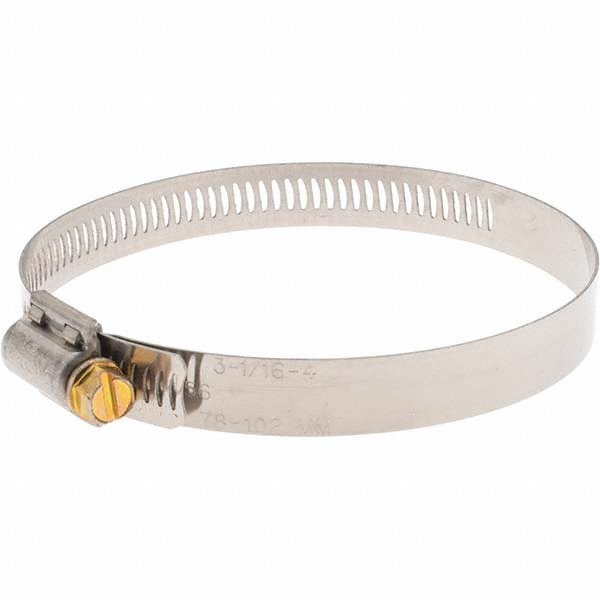 Dixon Valve & Coupling Worm Gear Clamp: 3-1/16 to 4" Dia, Stainless Steel Band - HSS56