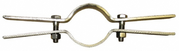 Empire Riser Clamp: 3-1/2" Pipe, 3-5/8" Tube, Stainless Steel, Blue & Silver - 50SS0350