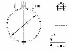 Made in USA Band Clamp: BCE Band Style, 0.12" Thick, Zinc-Plated Steel - BCE225KB1