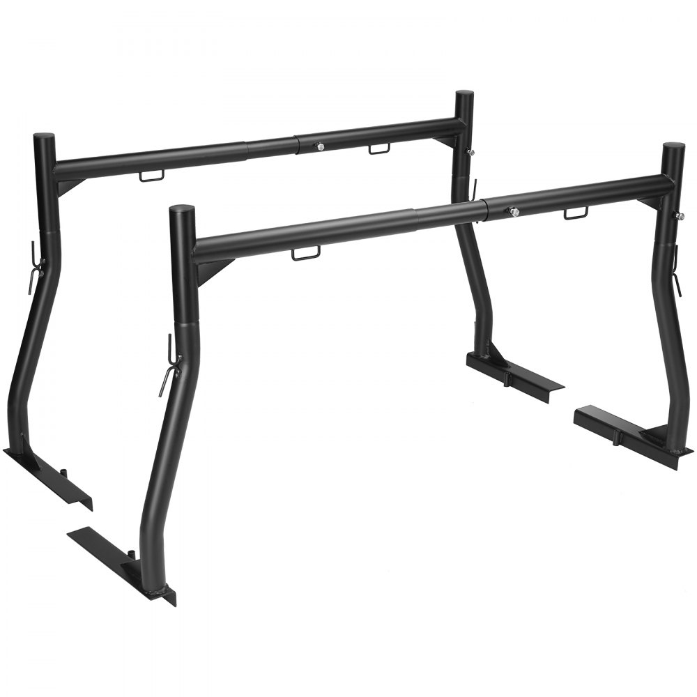 VEVOR Truck Rack, 46-71inch Extendable Truck Ladder Rack, 800 lbs Capacity Steel Ladder Rack for Truck with Non-Drilling J-bolts, Heavy Duty Truck Bed Rack for Kayak, Surfboard, Lumber, Ladder - PKHJHJGXLSB511V0SV0