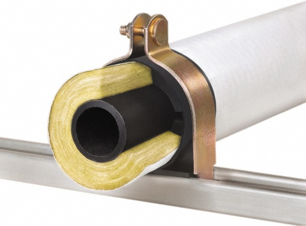 Klo-Shure Strut Mount Insulation Coupling: 1/2" Pipe, Steel, Trivalent Zinc & Yellow Finish - 928084