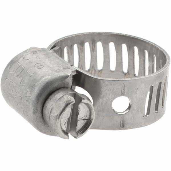 IDEAL TRIDON Worm Gear Clamp: SAE 5, 5/16 to 11/16" Dia, Stainless Steel Band - 62M0551