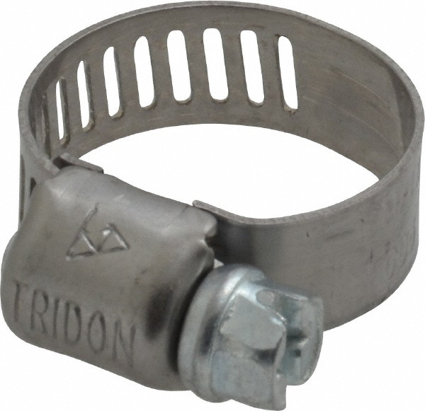 IDEAL TRIDON Worm Gear Clamp: SAE 5, 5/16 to 11/16" Dia, Stainless Steel Band - 62M0551