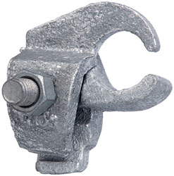 Cooper Crouse-Hinds Conduit Clamp: 1" Pipe, 1" Tube, Iron, Electrogalvanized Finish - ETC100HD