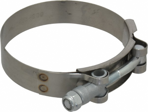IDEAL TRIDON T-Bolt Hose Clamp: 4.13 to 4.44" Hose, 1/4" Wide, Stainless Steel - 300300406191