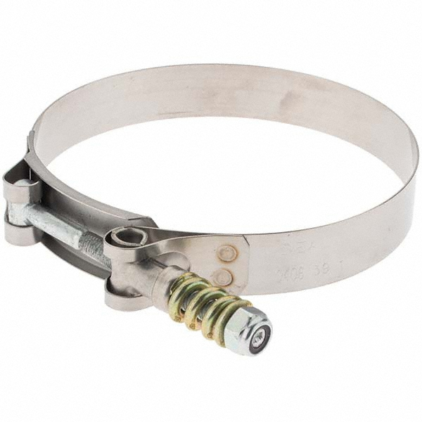 IDEAL TRIDON T-Bolt Hose Clamp: 4.13 to 4.44" Hose, 1/4" Wide, Stainless Steel - 300300406191
