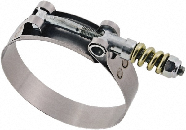 IDEAL TRIDON T-Bolt Spring Loaded Clamp: 5 to 5.313" Hose, 3/4" Wide, Stainless Steel - 300300500051
