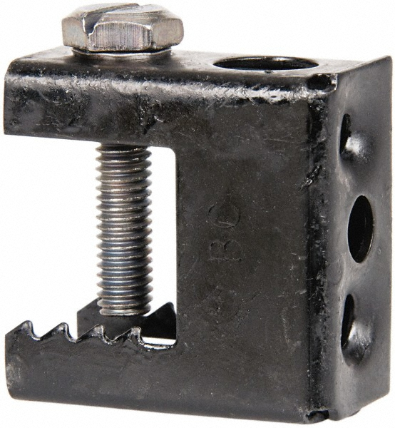 Anvil Beam Clamps & C-Clamps: Throat C-Clamp, Ductile Iron, Zinc, 500lbs. Top;250lbs. Bottom - 0500009097