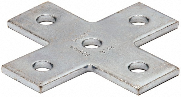 Cooper B-Line Strut Channel Flat Cross Fitting: Use with Cooper B-Line - Channel/Strut (All Sizes Except B62 & B72), 1/2" Bolt - 78101150343
