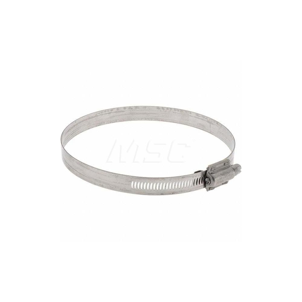 Made in USA Worm Gear Clamp: SAE 612, 5-1/4 to 6-1/8" Dia, Stainless Steel Band - HTM 600 BW