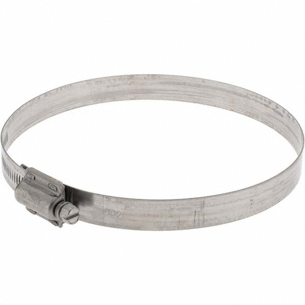 Made in USA Worm Gear Clamp: SAE 612, 5-1/4 to 6-1/8" Dia, Stainless Steel Band - HTM 600 BW