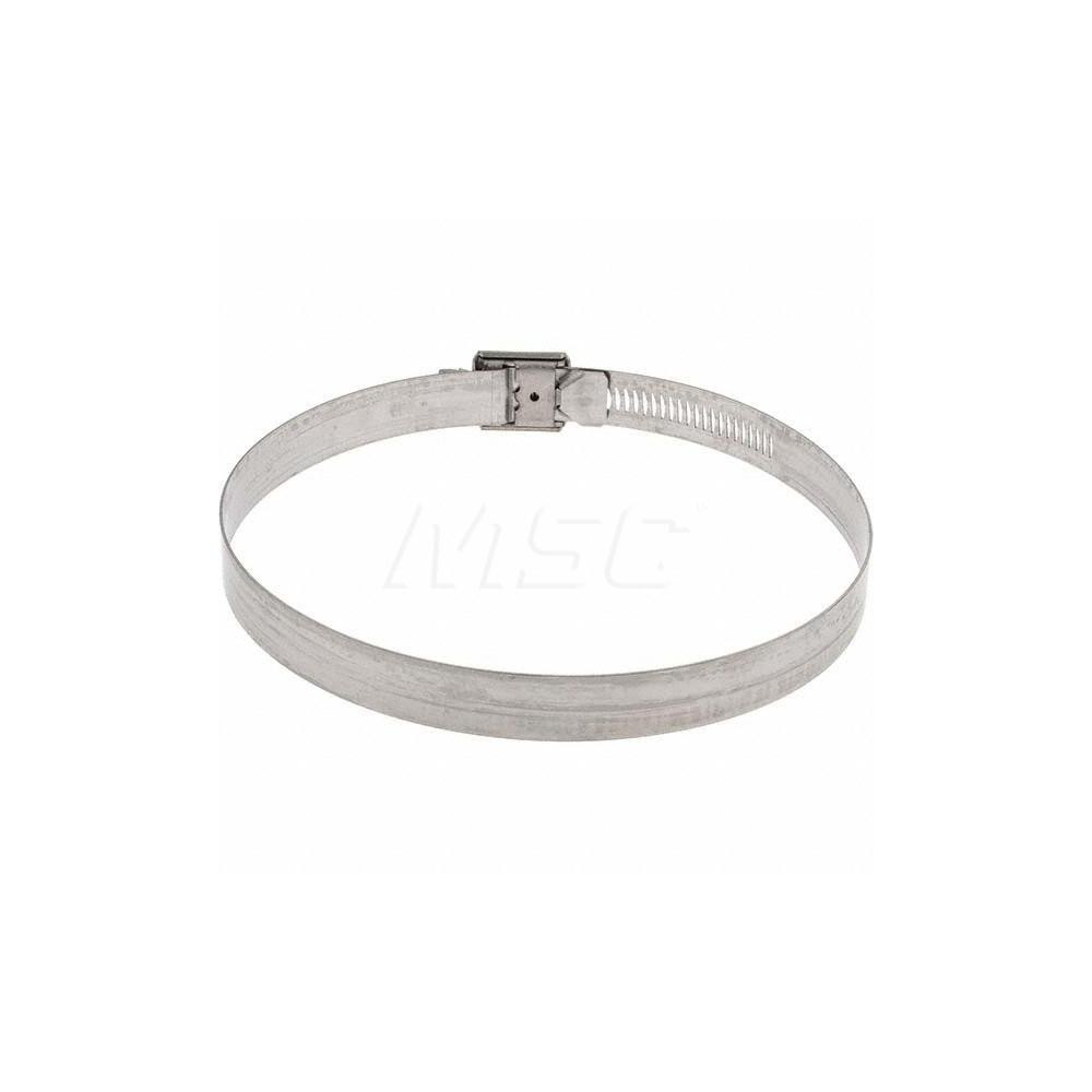 Made in USA Worm Gear Clamp: SAE 612, 5-1/4 to 6-1/8" Dia, Stainless Steel Band - HTM 600 BW