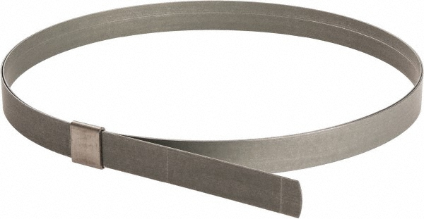 IDEAL TRIDON Band Clamp: Preformed Center Punch Type Clamps, 5/8" Wide, 0.03" Thick, Galvanized Steel - HBCP28