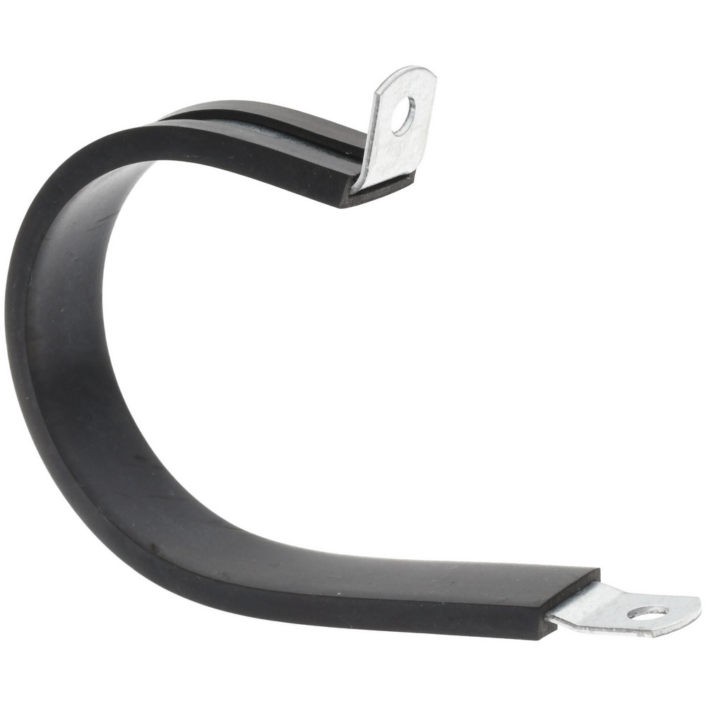 Made in USA Cushion Clamp: 3/4" Pipe, Galvanized Steel & Silicone Cushion, Gray & Red - STAR-GS-12HT