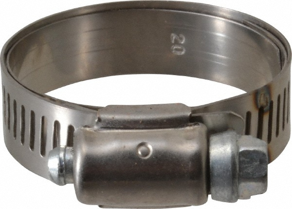 IDEAL TRIDON Worm Gear Clamp: SAE 16, 3/4 to 1-1/2" Dia, Stainless Steel Band - M615016706