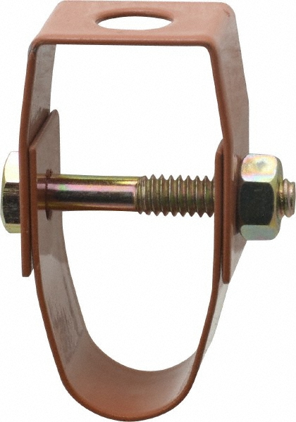 Empire Adjustable Clevis Hanger: 1/2" Pipe, 3/8" Rod, Carbon Steel, Copper-Plated - 110CTI0050