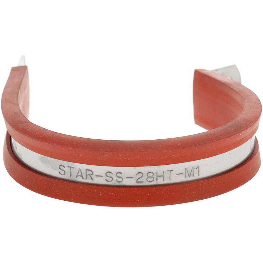 Made in USA Cushion Clamp: 1-3/4" Pipe, Stainless Steel, Red - STAR-SS-28HT