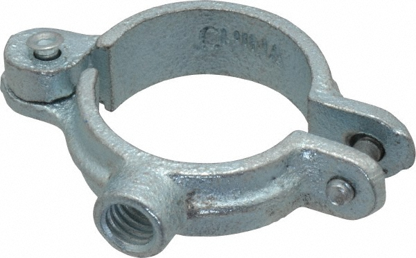 ZSI U-Bolt Clamp with Cushion: 2" Pipe, Steel, Electro-Galvanized Finish - UB2PA