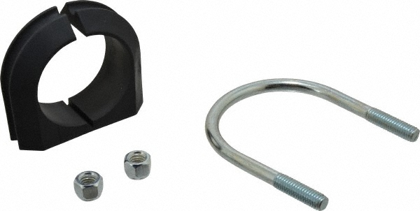 ZSI U-Bolt Clamp with Cushion: 2" Pipe, Steel, Electro-Galvanized Finish - UB2PA