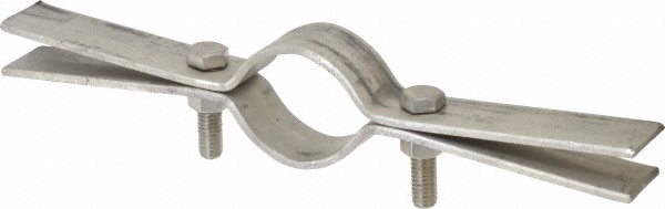 Empire Riser Clamp: 1-1/2" Pipe, 2-5/8" Tube, Stainless Steel, Blue & Silver - 50SS0150