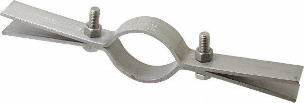 Empire Riser Clamp: 1-1/2" Pipe, 2-5/8" Tube, Stainless Steel, Blue & Silver - 50SS0150