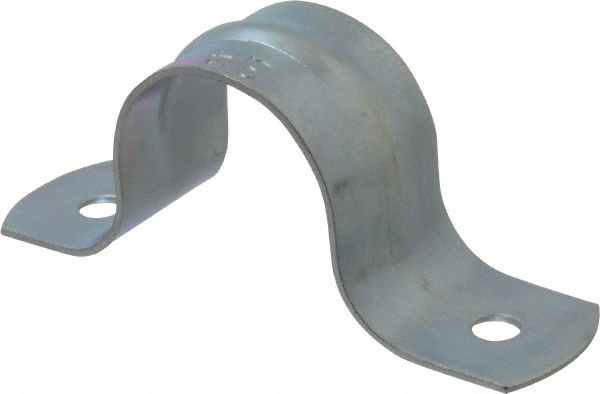 Empire Pipe, Conduit or Tube Strap: 3/4" Pipe, 1.05" Tube, Carbon Steel, Galvanized Finish, 2 Mount Holes - 231G0075PK10