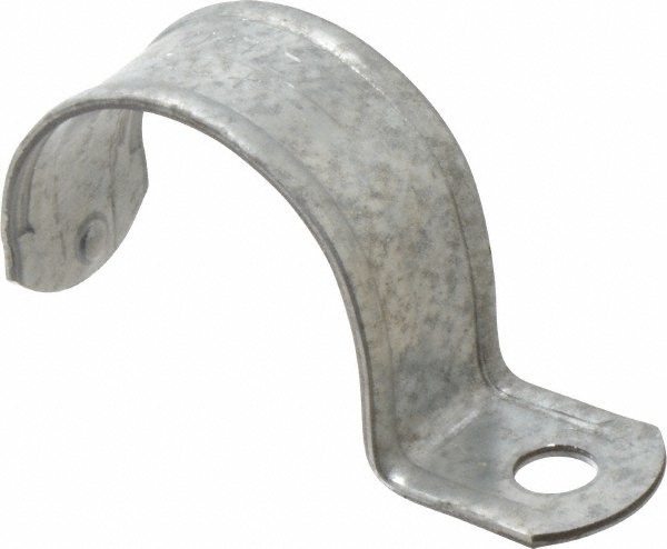 Thomas & Betts Pipe or Conduit Strap: 1-1/4" Pipe, 1-1/4" Tube, Steel, Zinc Finish, 2 Mount Holes, Screw-On - TS904