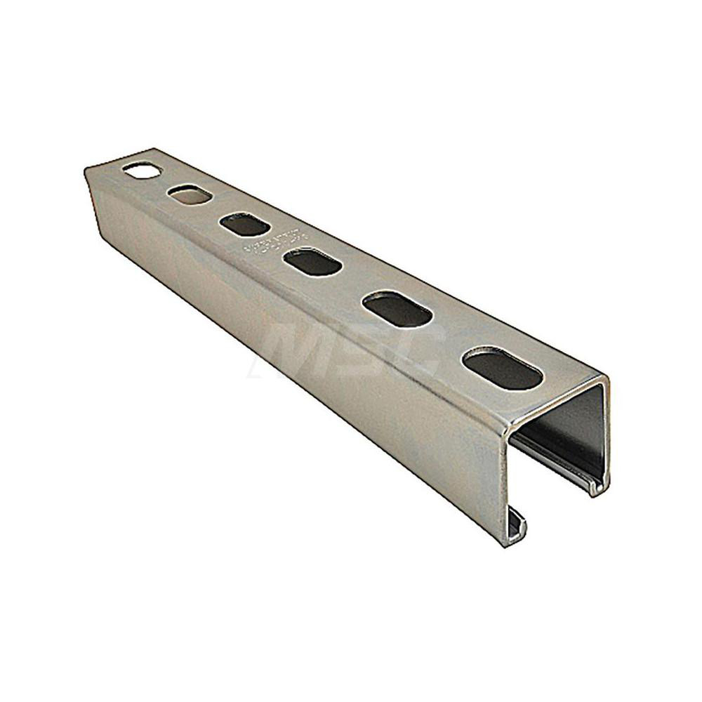 Thomas & Betts 10' Long x 1-5/8" Wide x 13/16" High, 14 Gauge, Strip Steel, Half Slot Framing Channel & Strut - B1400HS 10