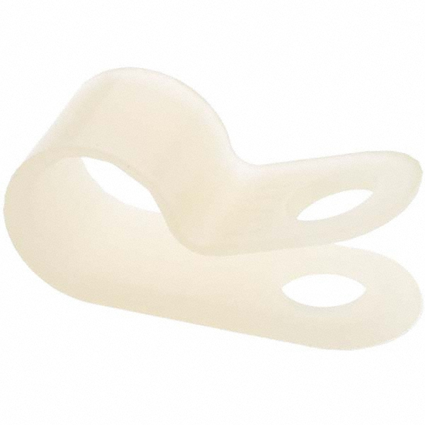 Made in USA Chemical-Resistant Clamp: 1/2" Tube, Nylon, Blue, Silver & White - CC-500-375-23-N