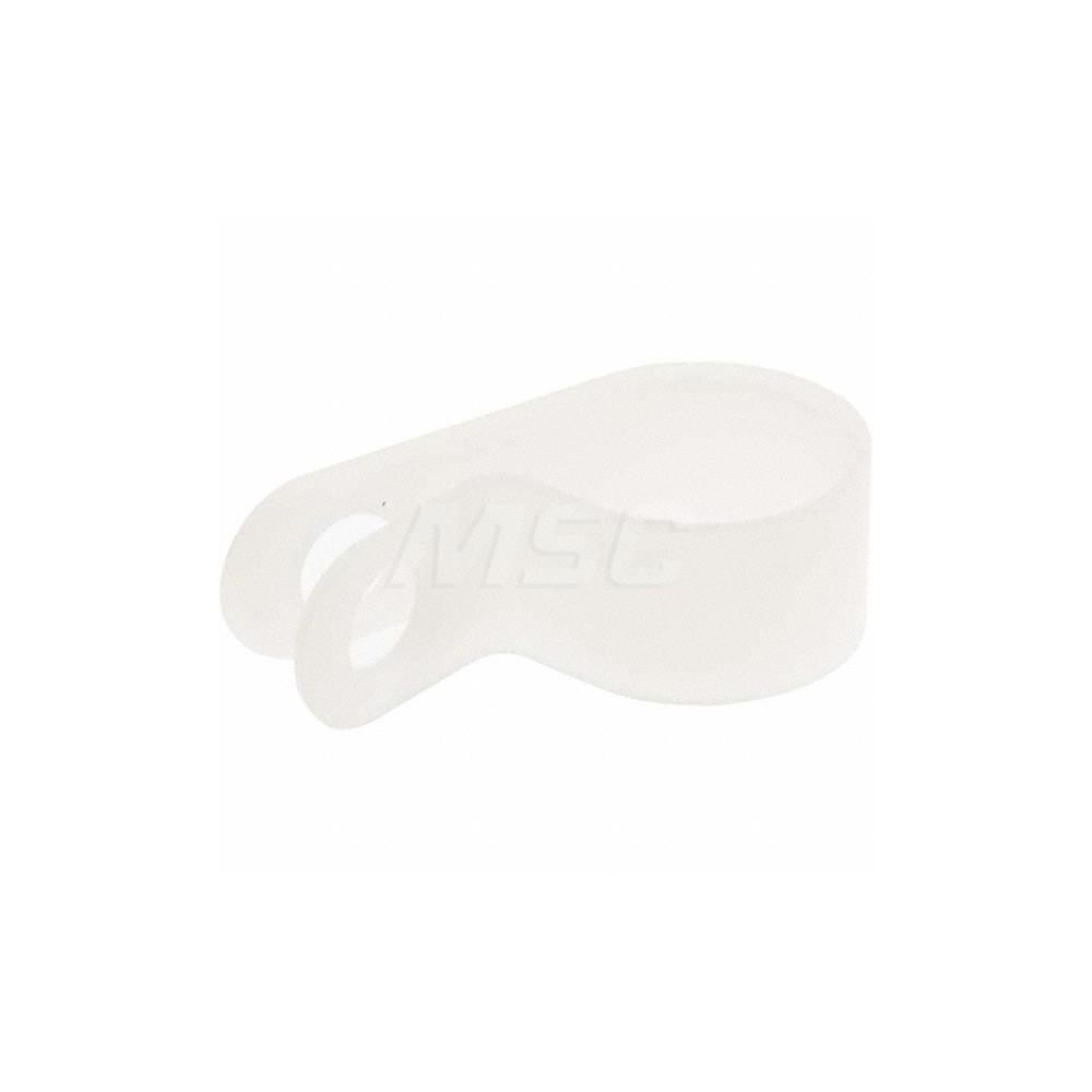 Made in USA Chemical-Resistant Clamp: 1/2" Tube, Nylon, Blue, Silver & White - CC-500-375-23-N