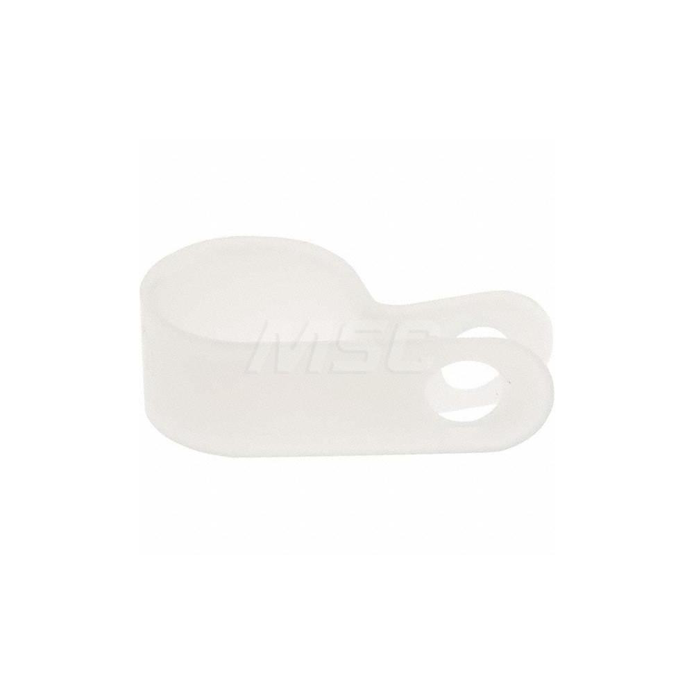 Made in USA Chemical-Resistant Clamp: 1/2" Tube, Nylon, Blue, Silver & White - CC-500-375-23-N